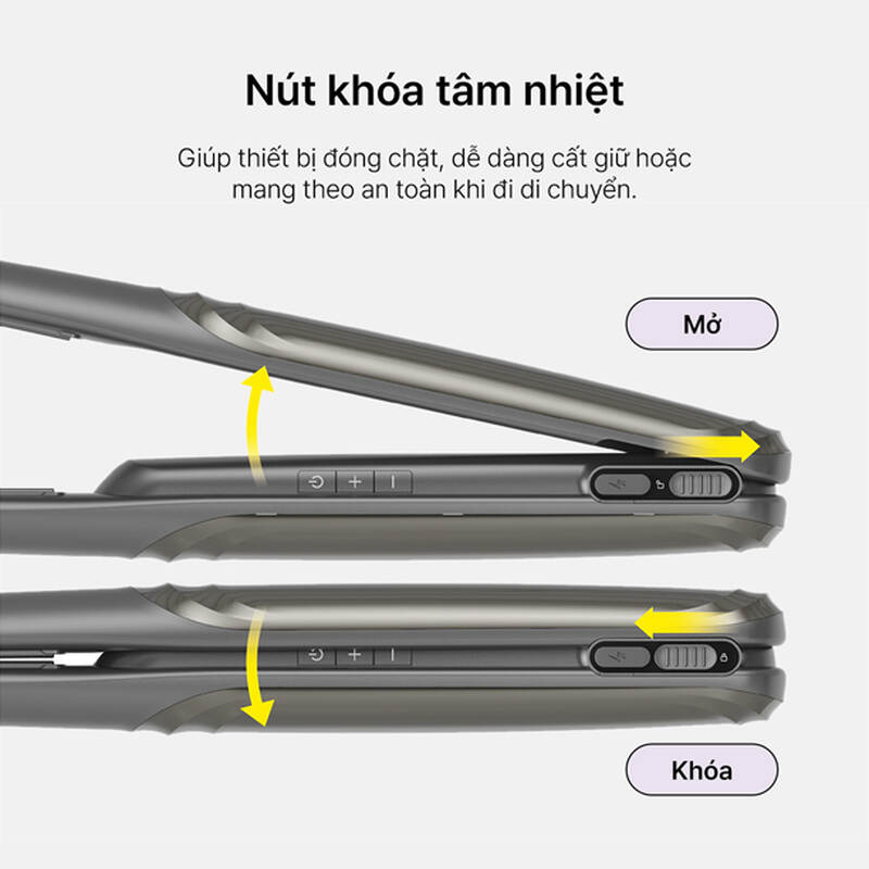 Máy duỗi tóc không dây LocknLock 3 mức nhiệt, 30W - Màu xám - ENA225DGRY, , large image number null